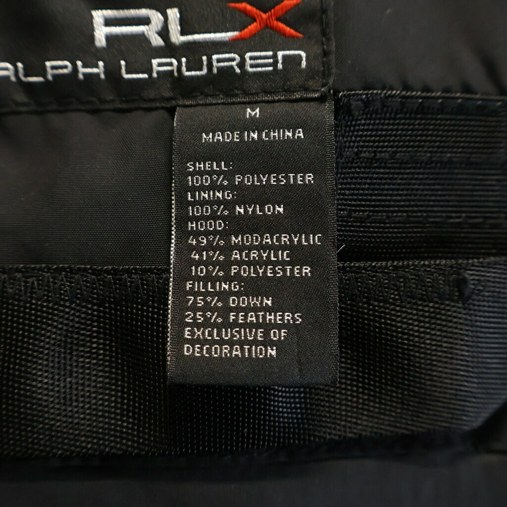 RLX RALPHLAUREN(アール エル エックス ラルフ ローレン) ファー付 ベルテッド ジップアップダウンコート ブラック