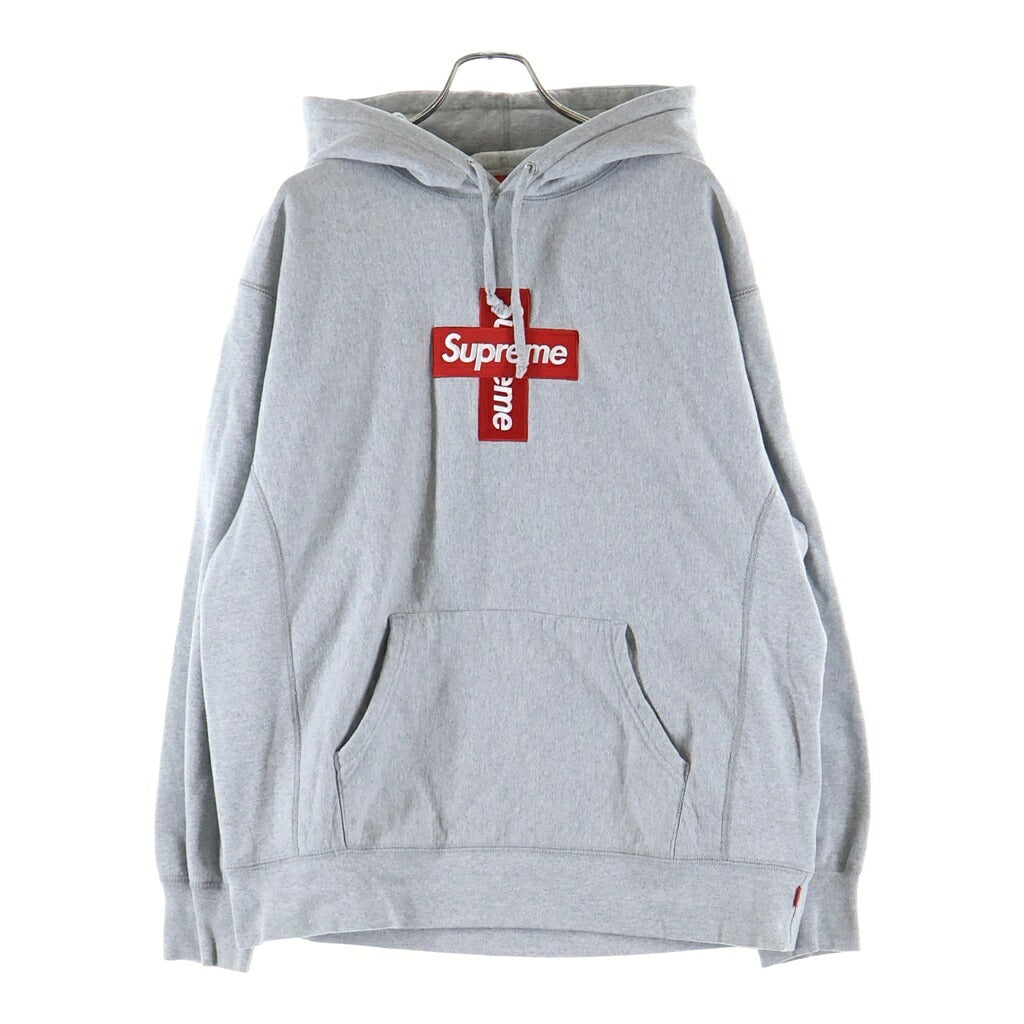 SUPREME(シュプリーム) 20AW Cross Box Logo Hooded Sweatshirt クロス ボックスロゴ プルオーバースウェットパーカー フーディー グレー
