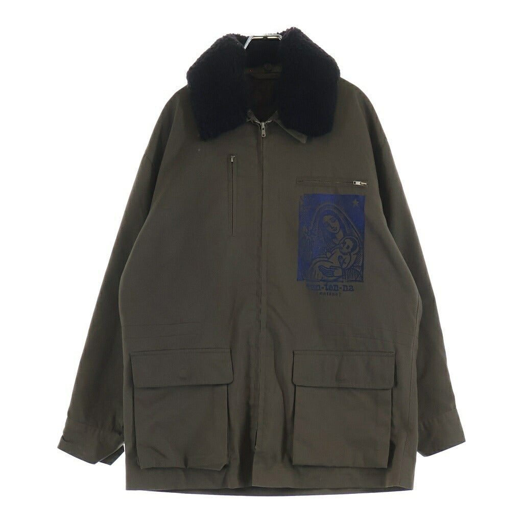 COMME des GARCONS HOMME(コムデギャルソンオム) 90-00S ARCHIVE アーカイブ 田中オム期 銀タグ デカオム マリアエンブロイダリー ボアカラー デッキジャケット ブラウン