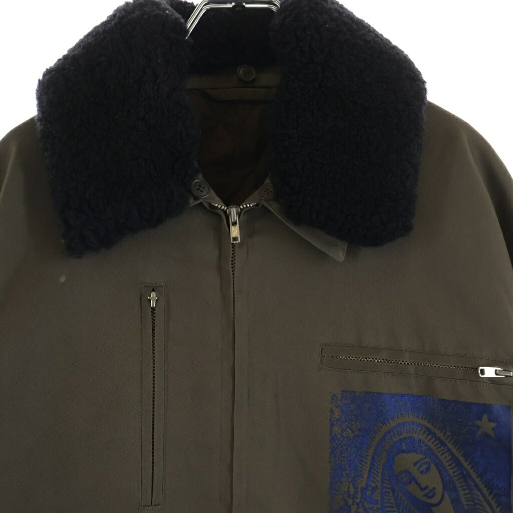 COMME des GARCONS HOMME(コムデギャルソンオム) 90-00S ARCHIVE アーカイブ 田中オム期 銀タグ デカオム マリアエンブロイダリー ボアカラー デッキジャケット ブラウン