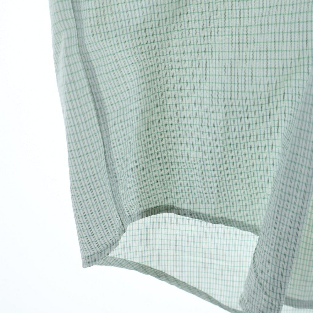 HERMES(エルメス) 80S VINTAGE ヴィンテージ チェック 長袖クレリックシャツ ライトグリーン