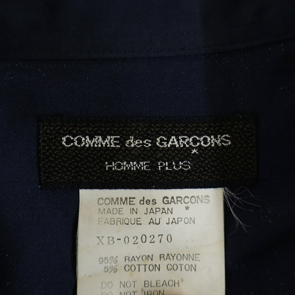 COMME des GARCONS HOMME PLUS(コムデギャルソンオムプリュス) 80-90S ARCHIVE アーカイブ リーフプリント総柄 レーヨン 長袖シャツ ネイビー XB-020270