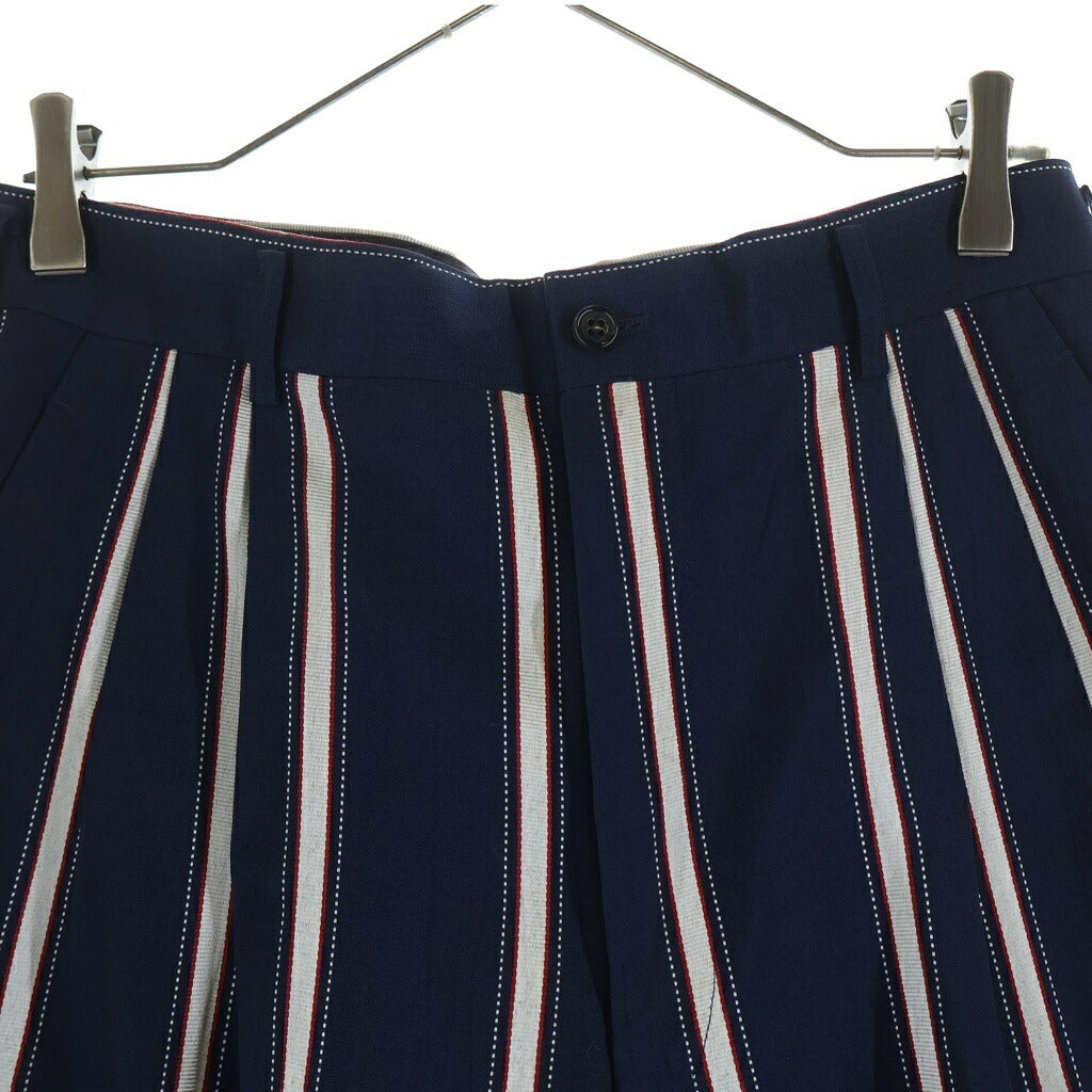 COMME des GARCONS HOMME PLUS(コムデギャルソンオムプリュス) 80-90S ARCHIVE アーカイブ サンプル品 マルチストライプ テーパードパンツ ネイビー