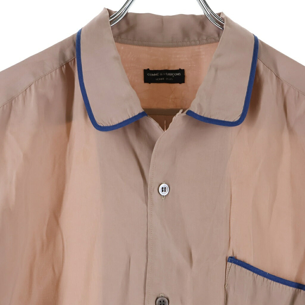 COMME des GARCONS HOMME PLUS(コムデギャルソンオムプリュス) 80-90S ARCHIVE アーカイブ レーヨン混 ラウンドカラー長袖シャツ ピンク