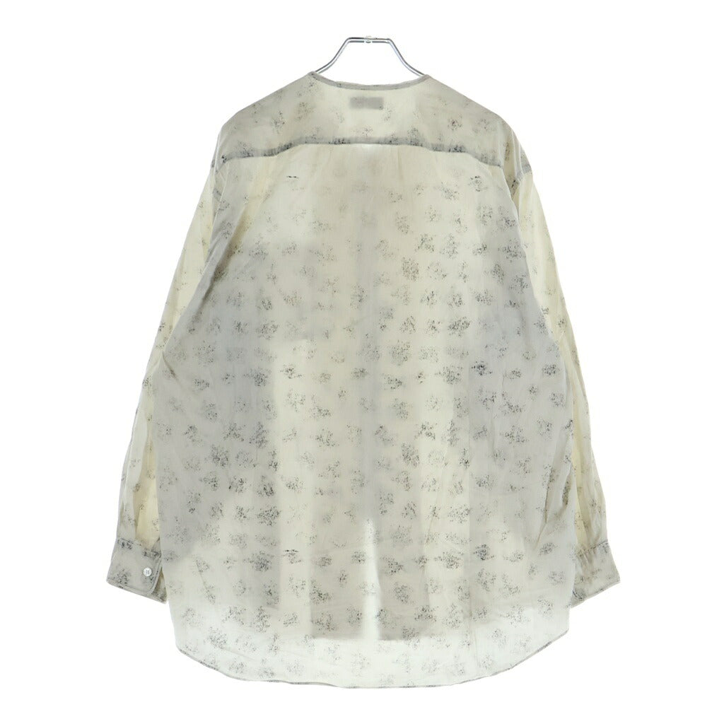 COMME des GARCONS HOMME PLUS(コムデギャルソンオムプリュス) 80-90S ARCHIVE アーカイブ 総柄 ノーカラージップアップ長袖シャツ ホワイト