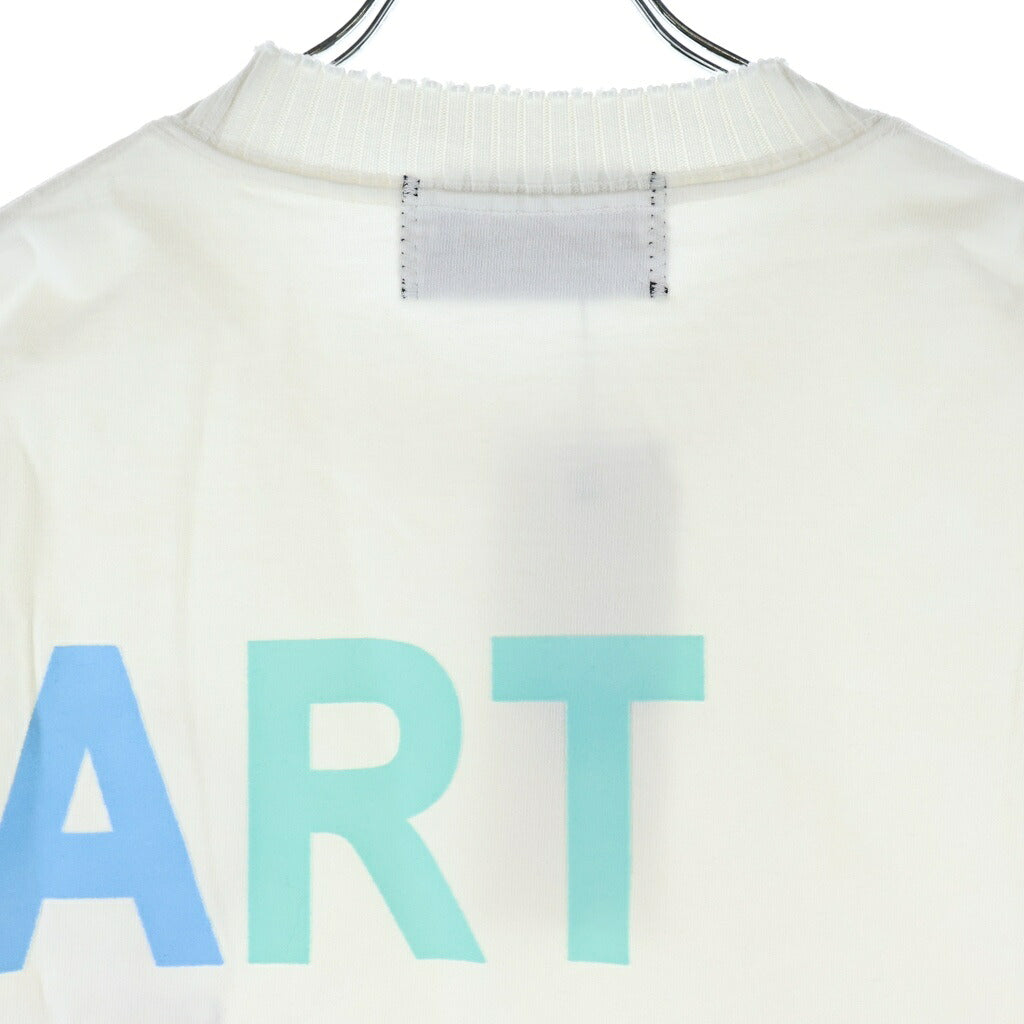 Perfect Ribs(パーフェクトリブス) ×A MOVEMENT ART LOVE MUSIC BASIC S/S T-SHIRT ア ラブモーメント フロッキープリントTシャツ 半袖クルーネックカットソー ホワイト PR634010A1