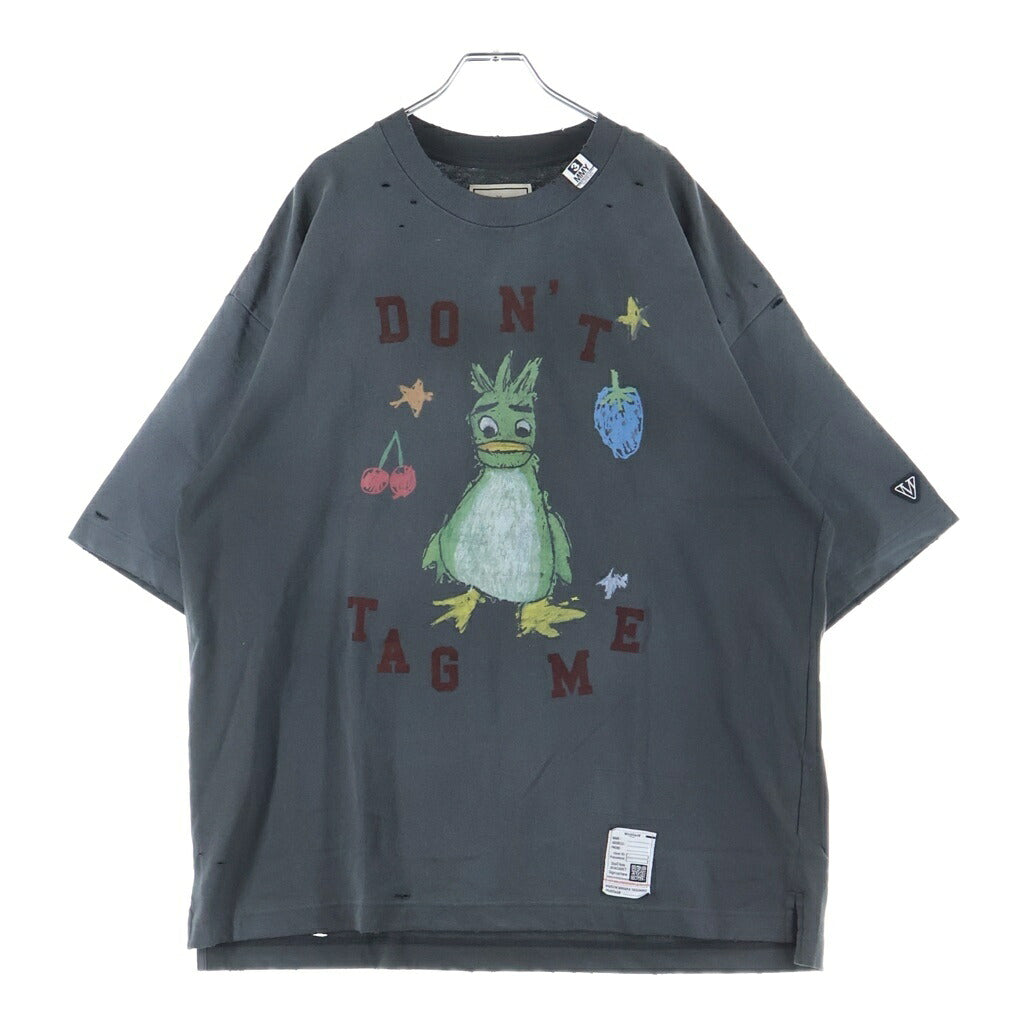 MAISON MIHARAYASUHIRO(メゾンミハラヤスヒロ) LEON DOODLE PRINTED T-SHIRT レオンドゥードゥル イラストプリントTシャツ 半袖クルーネックカットソー ダークグレー J17TS811-0