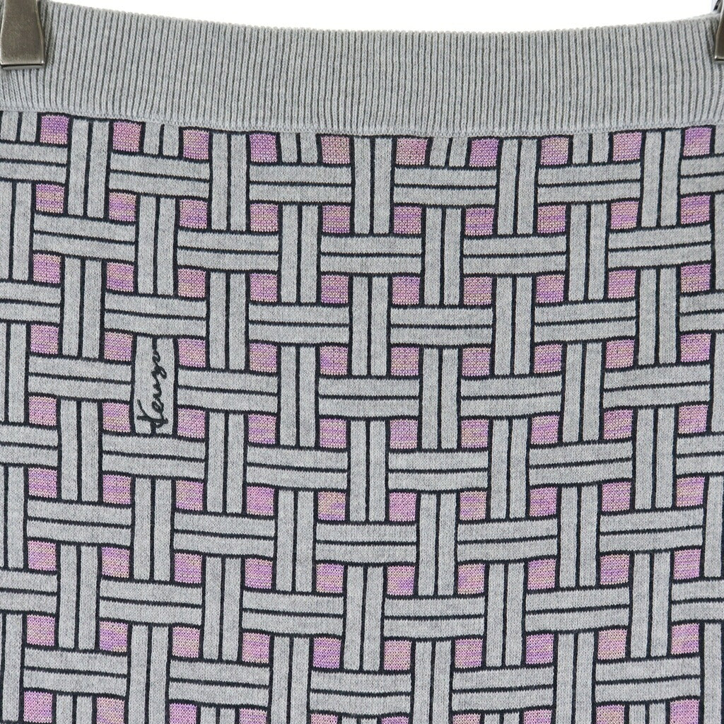 KENZO(ケンゾー) Weave 幾何学模様 ニットミニスカート グレー/ピンク レディース FF62JU6013CQ