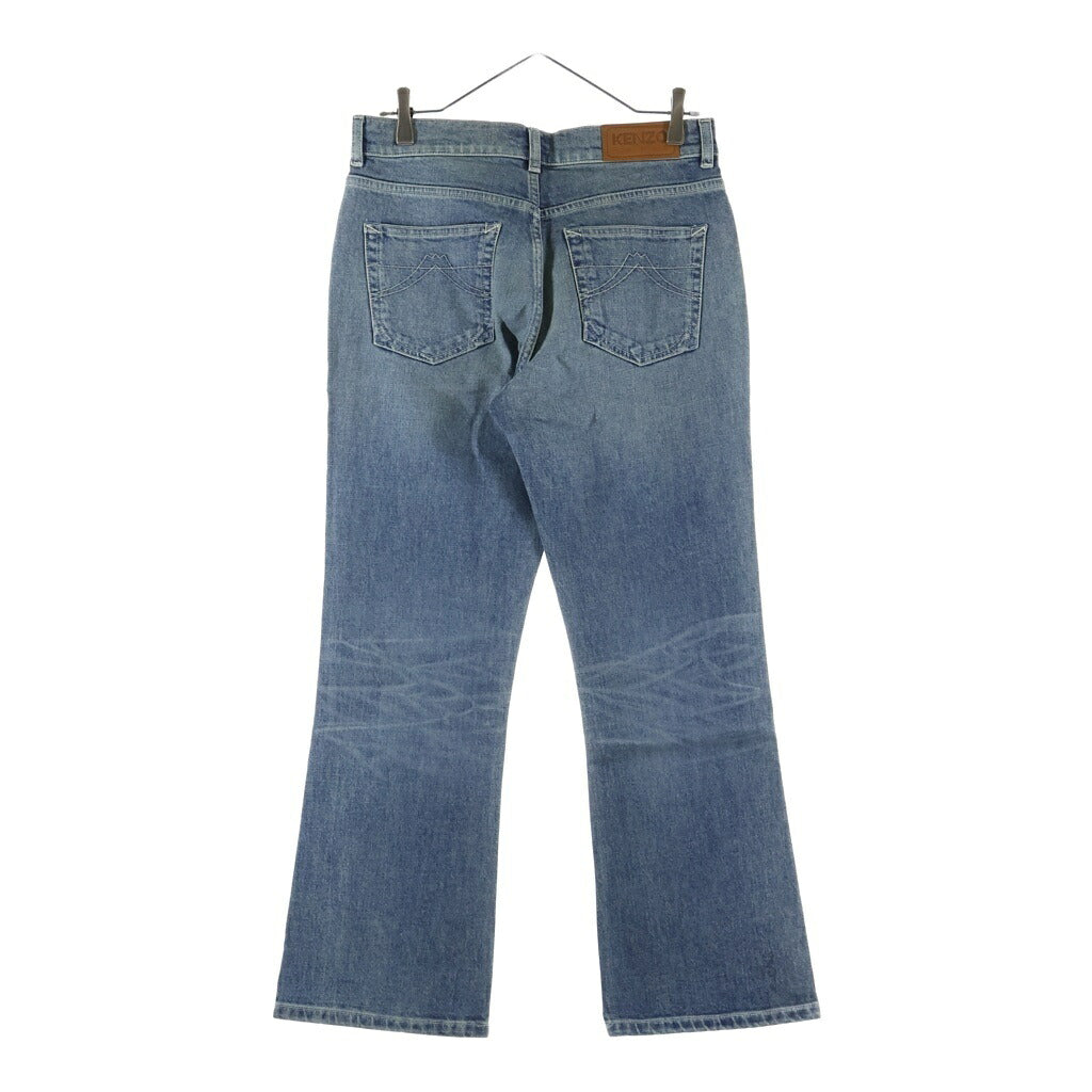 KENZO(ケンゾー) Logo-Patch High Waisted Jean ロゴパッチ ハイウエスト ジップフライ デニムパンツ インディゴ レディース FE62DP2296S7