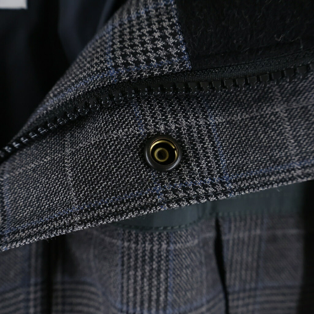 eYe COMME des GARCONS JUNYA WATANABE MAN(アイ コム デ ギャルソン ジュンヤ ワタナベ マン) 21AW AD2021 ×THE NORTH FACE ザノースフェイス グレンチェック ナイロンフーデッドジャケット マウンテンパーカ グレー WH-J904