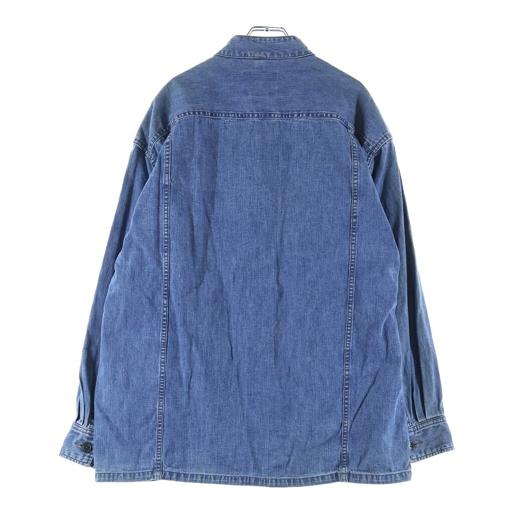 WTAPS(ダブルタップス) 19AW THOMPSON LS / SHIRT. COTTON. DENIM コットンデニム ノーカラー長袖シャツ インディゴ 192GWDT-SHM01