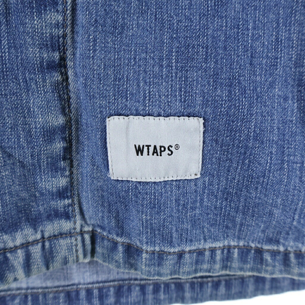 WTAPS(ダブルタップス) 19AW THOMPSON LS / SHIRT. COTTON. DENIM コットンデニム ノーカラー長袖シャツ インディゴ 192GWDT-SHM01