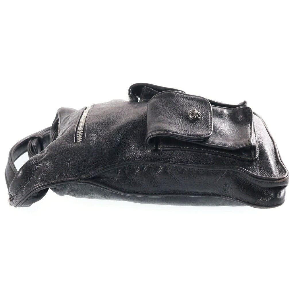 CHROME HEARTS(クロムハーツ) F-SLINGER/Fスリンガー フラップボタン レザーショルダーバッグ ブラック