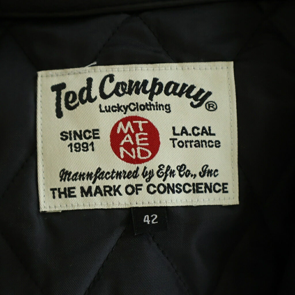 TEDMAN TED COMPANY(テッドマン テッドカンパニー) DEVIL M.C デビル 両面ワッペン カウレザー シングルライダースジャケット ブラック TDRJ-12000