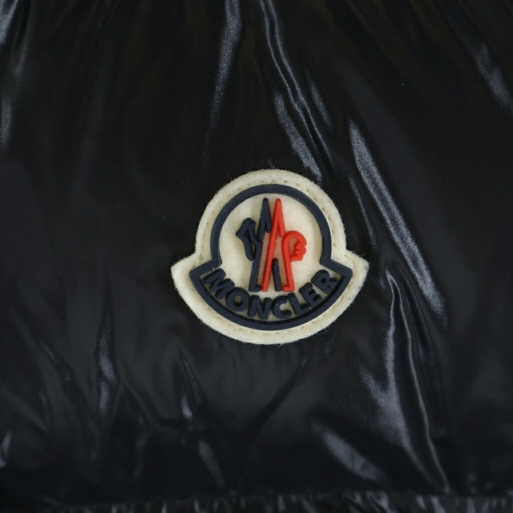 MONCLER(モンクレール) 21AW ALPISTE GILET アルピステ ラバーロゴワッペン フーデッドダウンベスト レディース ブラック/ピンク G20931A00057 68950