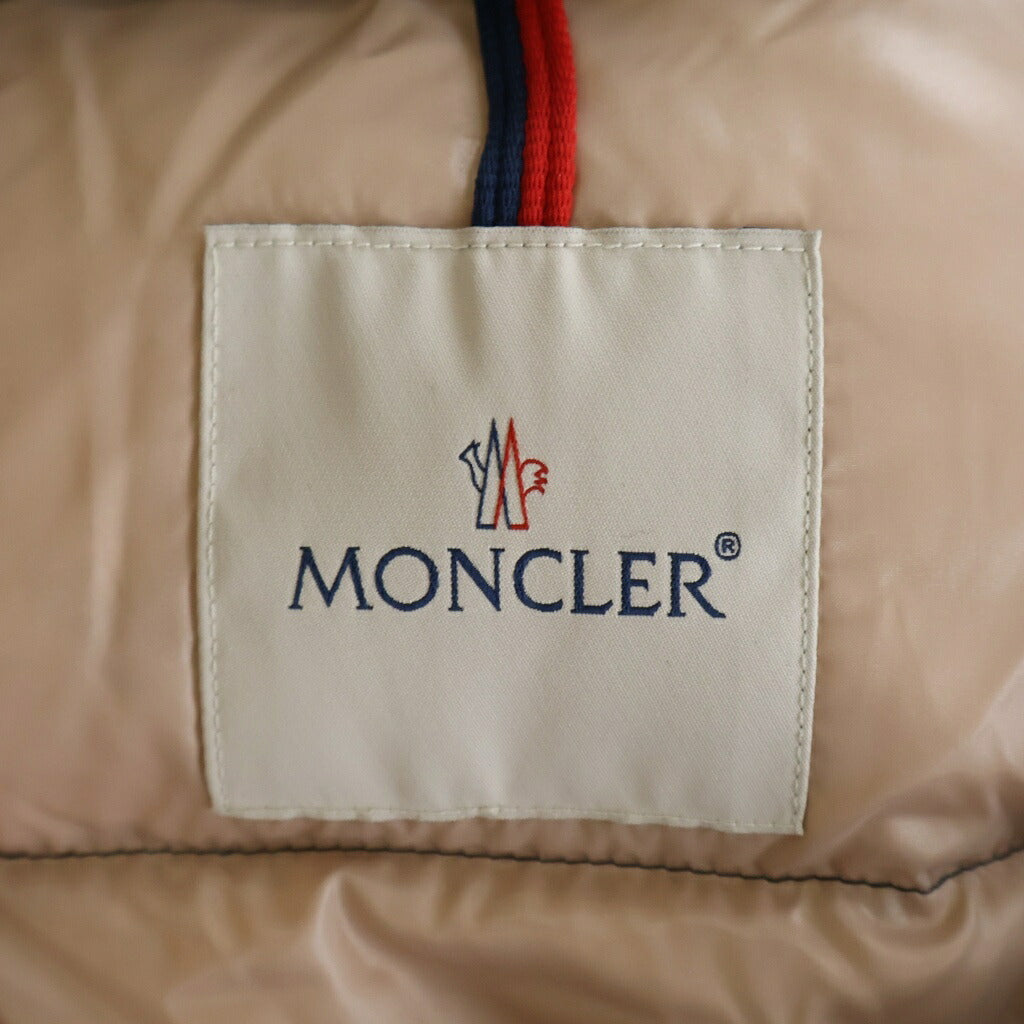 MONCLER(モンクレール) 21AW ALPISTE GILET アルピステ ラバーロゴワッペン フーデッドダウンベスト レディース ブラック/ピンク G20931A00057 68950
