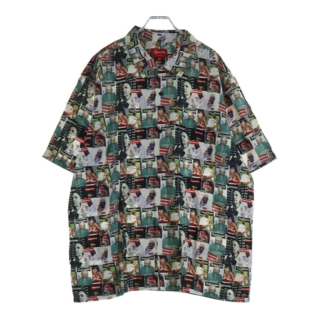SUPREME(シュプリーム) 23SS Magazine S/S Shirt マガジン 総柄プリント 半袖レーヨンシャツ マルチカラー