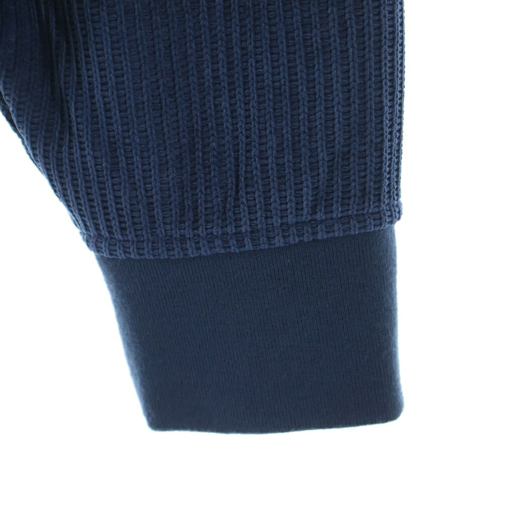 KITH(キス) 26SS RIB STITCH RONIN HENLEY SWEATER リブステッチ ロニン ヘンリー 長袖ニットポロシャツ ブルー 26-070-060-0019-3-0
