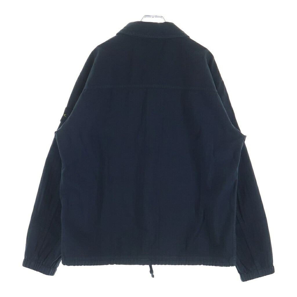 STONE ISLAND(ストーンアイランド) COTTON HERRINGBONE ZIP SHIRT JACKET コットン ヘリンボーン ジップアップ シャツジャケット ネイビー L2S151200014 S0456