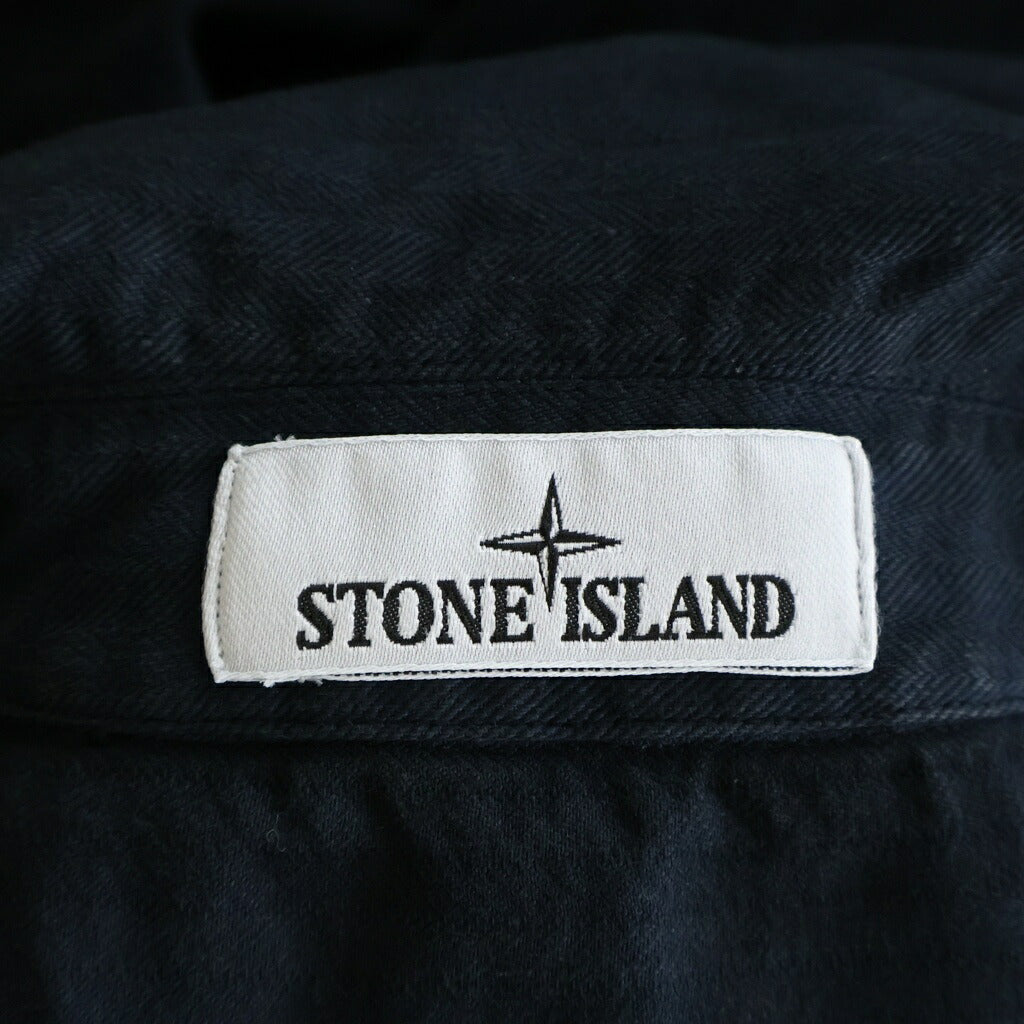 STONE ISLAND(ストーンアイランド) COTTON HERRINGBONE ZIP SHIRT JACKET コットン ヘリンボーン ジップアップ シャツジャケット ネイビー L2S151200014 S0456