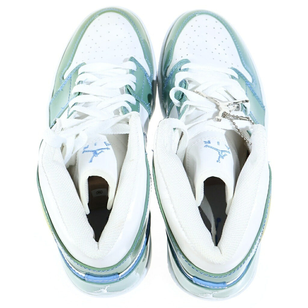 NIKE(ナイキ) 【観賞用 2003年製】 AIR JORDAN 1 RETRO UNC PATENT エアジョーダン1 レトロ パテント ハイカットスニーカー グリーン/ブルー/ホワイト US9/27cm 136085-140