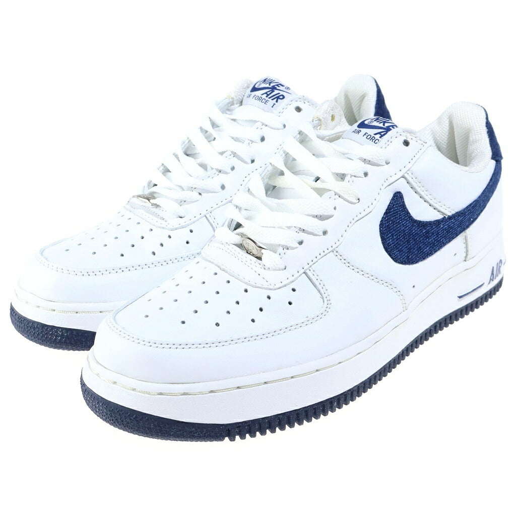 NIKE(ナイキ) 【観賞用 2002年製】 AIR FORCE 1 LOW DENIM エアフォース1 デニム ローカットスニーカー ホワイト/ネイビー US9/27cm 624040-119 624040-143