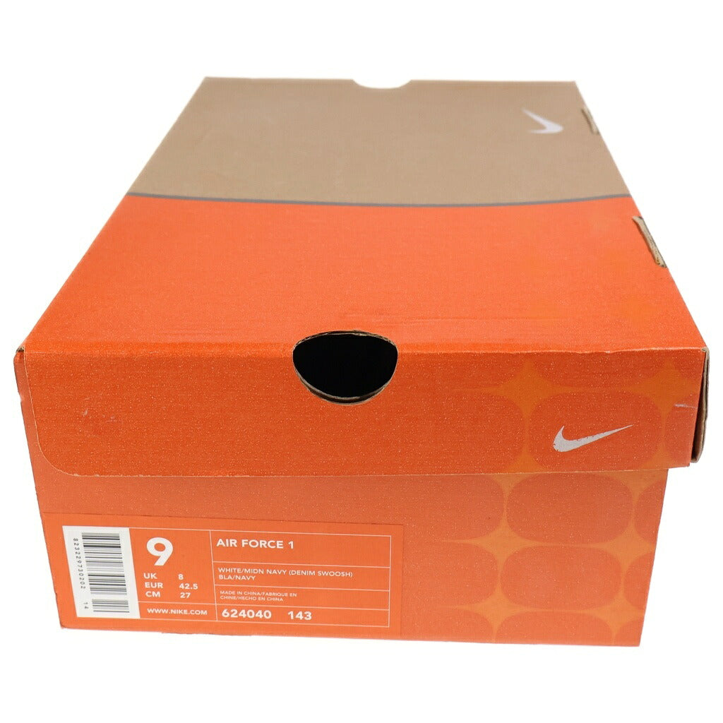 NIKE(ナイキ) 【観賞用 2002年製】 AIR FORCE 1 LOW DENIM エアフォース1 デニム ローカットスニーカー ホワイト/ネイビー US9/27cm 624040-119 624040-143