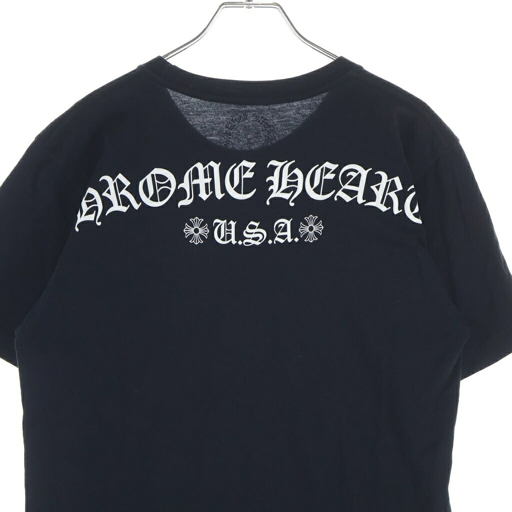 CHROME HEARTS(クロムハーツ) BACK ARCH LOGO SCROLL RABEL USA PRINT TEE バックアーチロゴ スクロールラベル プリント 半袖Tシャツ カットソー ブラック