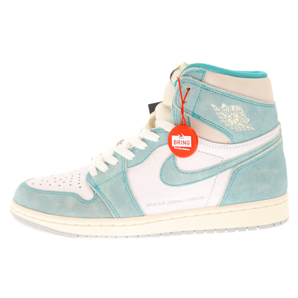 NIKE(ナイキ) AIR JORDAN 1 RETRO HIGH OG TURBO GREEN エアジョーダン1 レトロハイオージーターボグリーン ハイカットスニーカー ライトブルー/ホワイト US8 555088-311