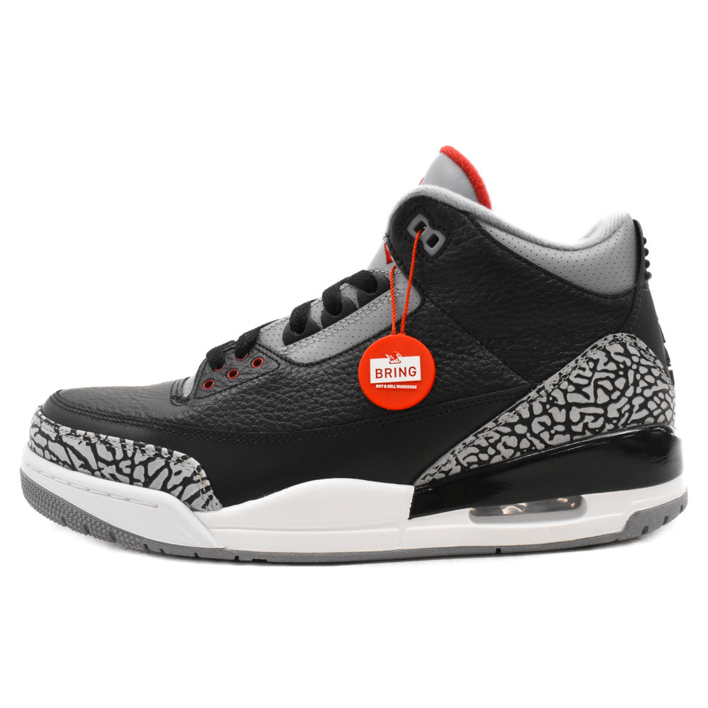 NIKE(ナイキ) 2011年製 AIR JORDAN 3 RETRO BLACK CEMENT エアジョーダン3 ブラックセメント ミドルカットスニーカー ブラック US10 136064-010