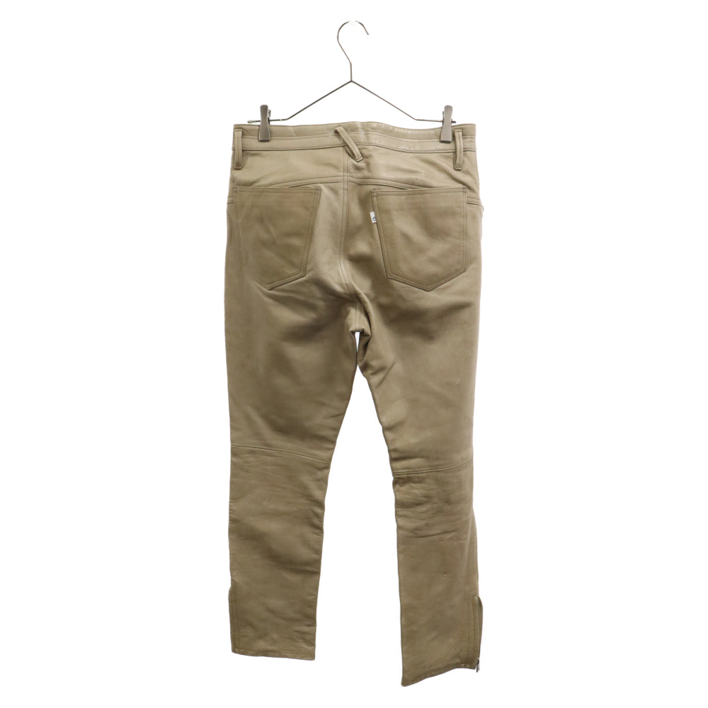 nonnative(ノンネイティブ) EXPLORER JEANS DROPPED FIT COW LEATHER レザー パンツ ベージュ NN-P4016