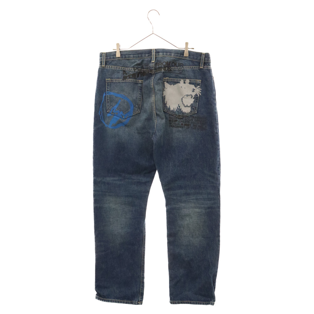 TRAVIS SCOTT(トラヴィススコット) Cactus Jack ×Fragment From Our Minds Denim Pant カクタスジャック フラグメント ペイント デニムパンツ インディゴ