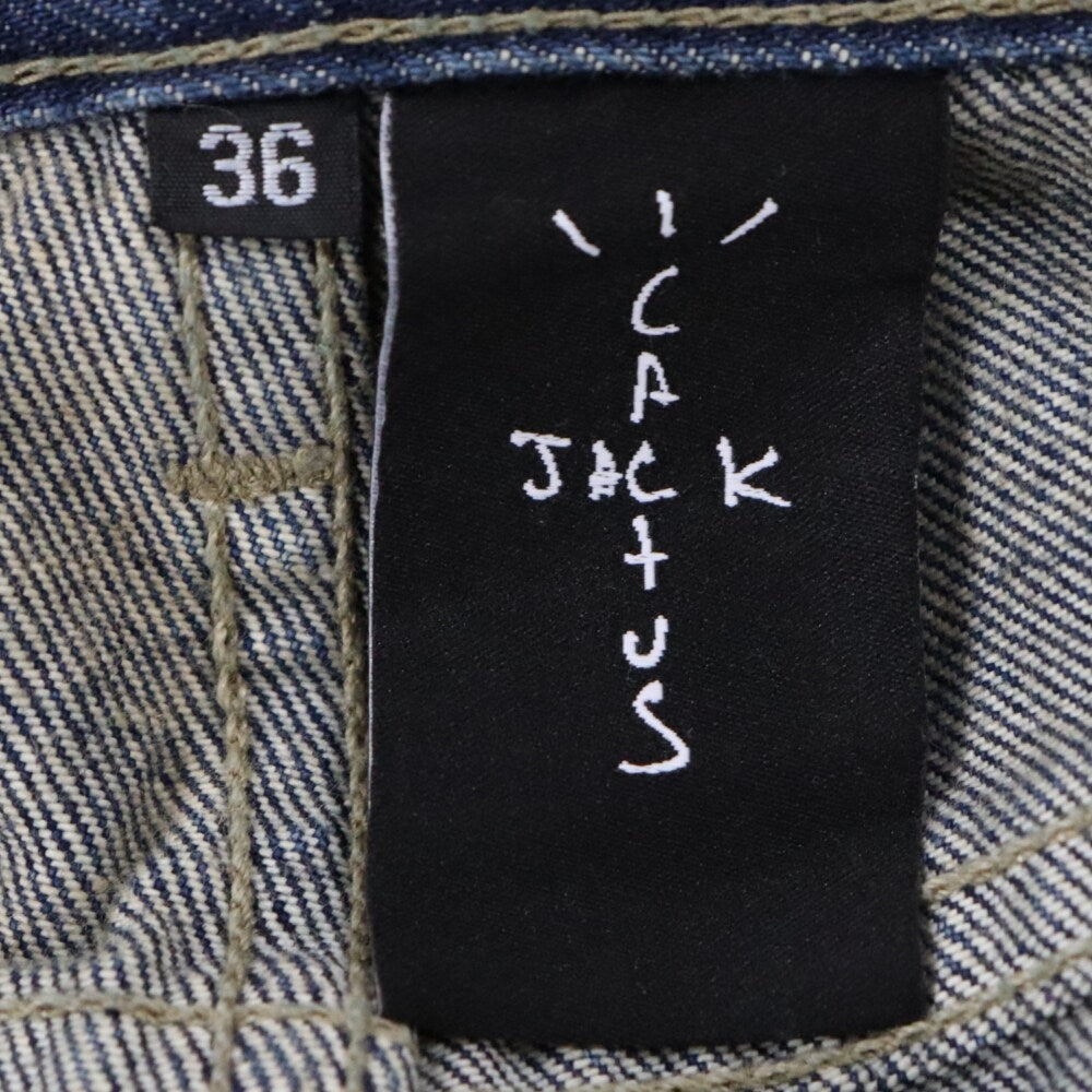 TRAVIS SCOTT(トラヴィススコット) Cactus Jack ×Fragment From Our Minds Denim Pant カクタスジャック フラグメント ペイント デニムパンツ インディゴ