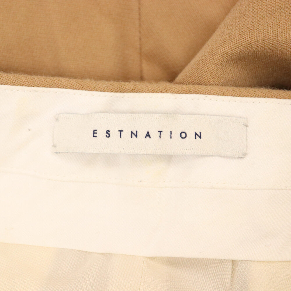 ESTNATION(エストネーション) ポリエステル ドローコード 2タック ワイド テーパードパンツ ブラウン 72-234-07-070005