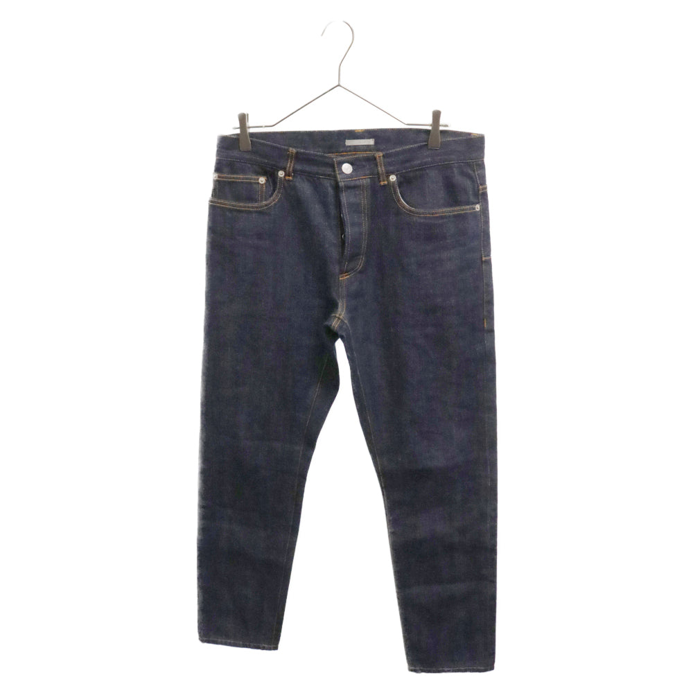 DIOR(ディオール) 20SS Slim 17.5 Selvage Jeans スリム17.5 テープロゴ刺繍ボタンフライ セルビッチジーンズ デニムパンツ テープロゴ ダークインディゴ 013D001AY978