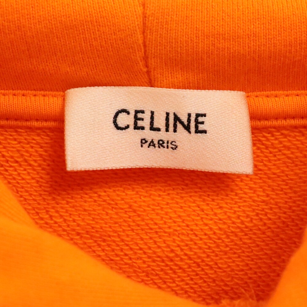 CELINE(セリーヌ) 21SS LOOSE HOODIE WHIT HOOD LOGO フードロゴ プルオーバー フーディ スウェット パーカー オレンジ 2Y499052H