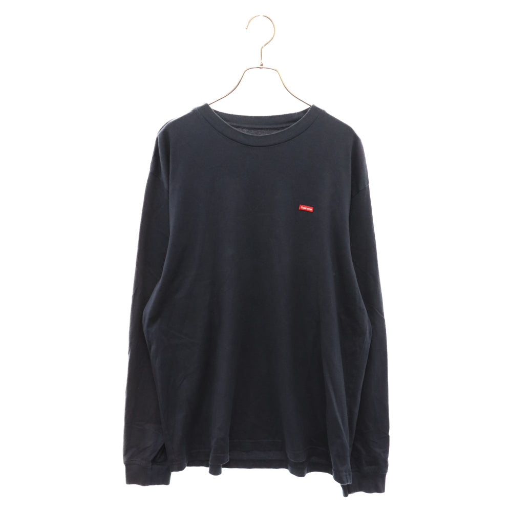 SUPREME(シュプリーム) Small Box Logo L/S Tee スモールボックスロゴ刺繍 クルーネックロングスリーブ長袖Tシャツ ネイビー