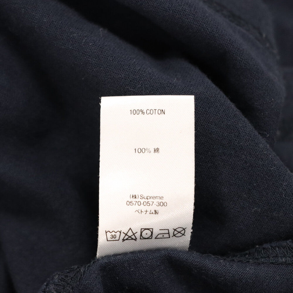 SUPREME(シュプリーム) Small Box Logo L/S Tee スモールボックスロゴ刺繍 クルーネックロングスリーブ長袖Tシャツ ネイビー