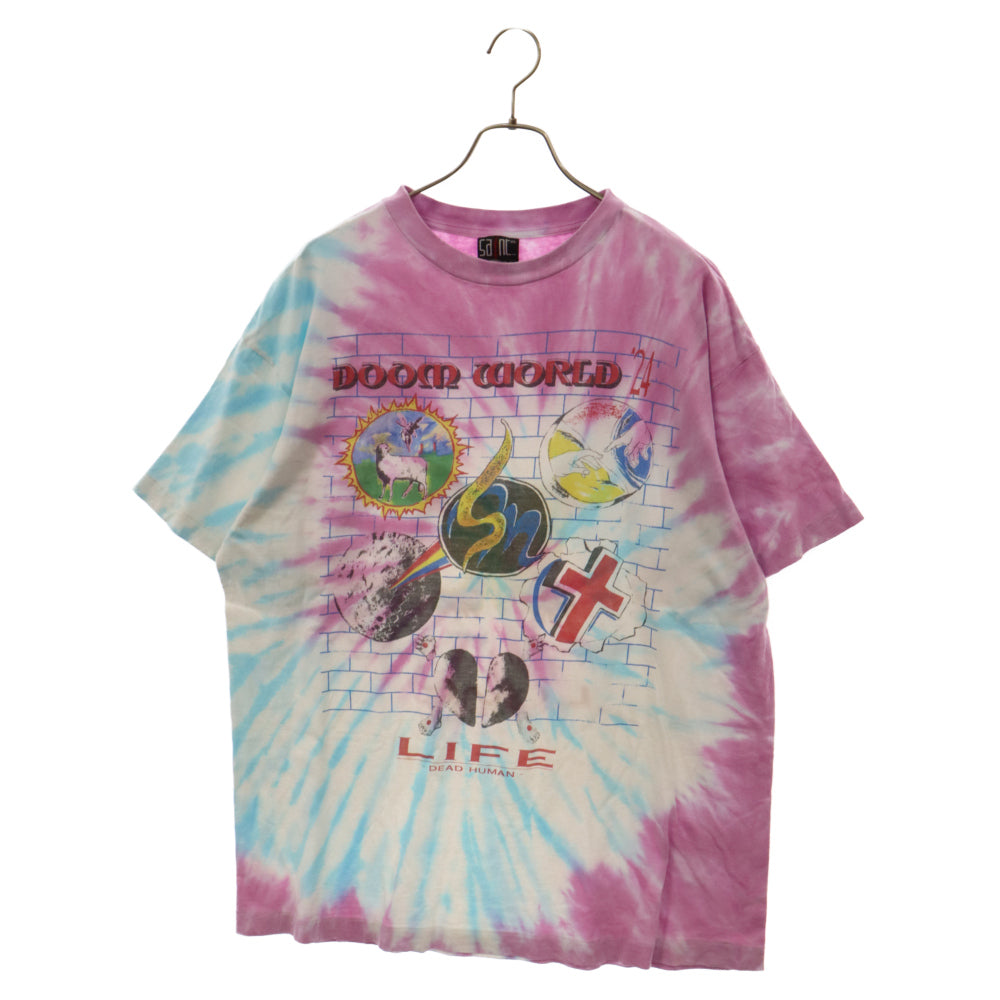 SAINT MICHAEL(セントマイケル) 24SS ×LASTMAN DOOR WRLD TDYE ラストマン タイダイプリント半袖Tシャツ カットソー マルチ SM-YS8-0000-C46