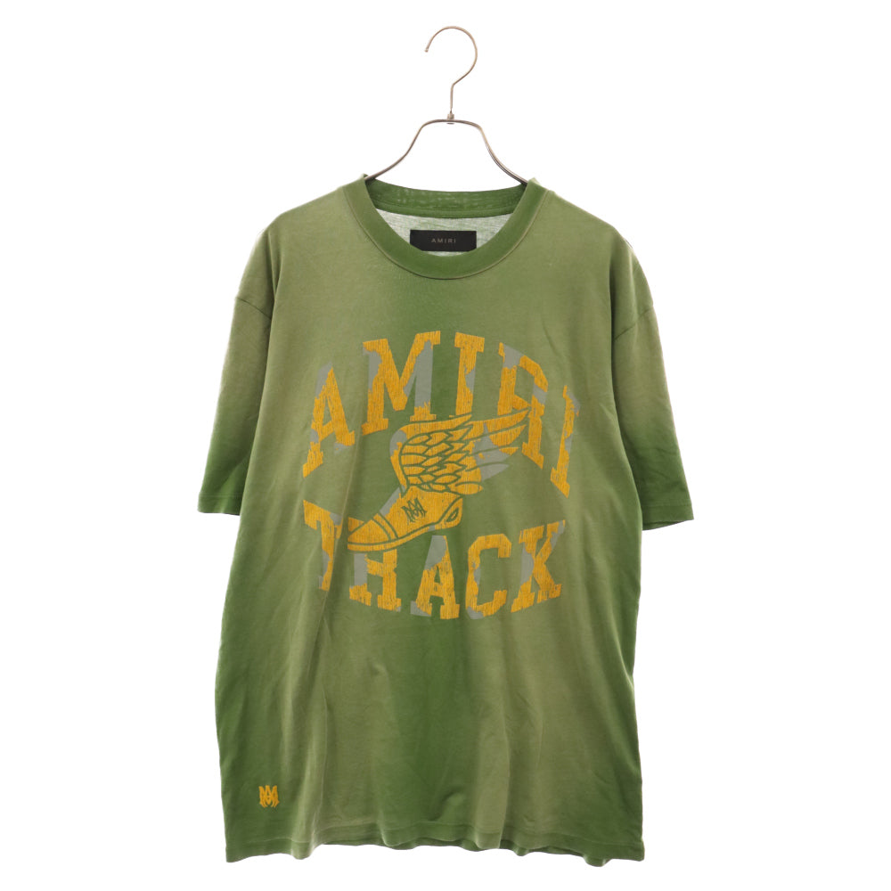 AMIRI(アミリ) 24SS TRACK TEE / GRN フロントプリント クルーネック半袖Tシャツ グリーン