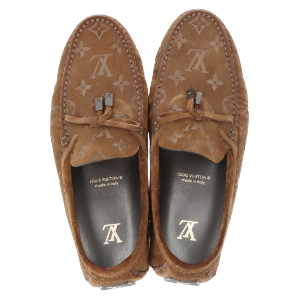 LOUIS VUITTON(ルイヴィトン) モノグラム ドライバーライン スウェード ドライビングシューズ ローファー ブラウン ND0222