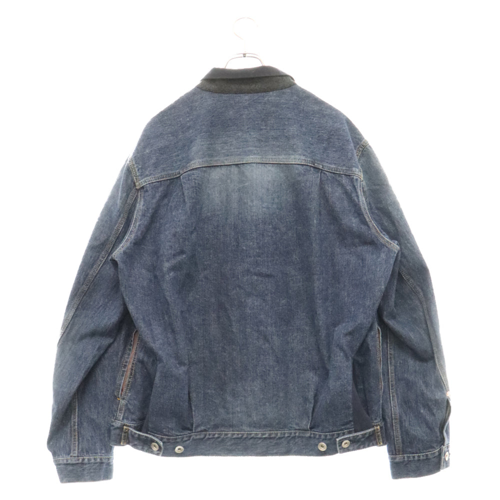 Sacai(サカイ) ブルー スタンドカラー デニムジャケット インディゴ 24-03351M
