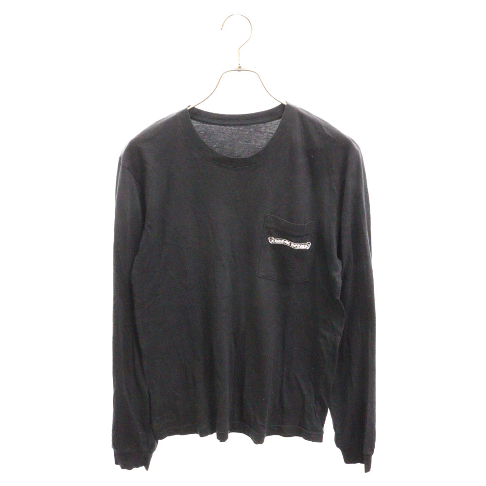CHROME HEARTS(クロムハーツ) Fuck You L/S Pocket Tee ファックユーバックアーチロゴ ポケット付き クルーネック 長袖Tシャツ カットソー ブラック