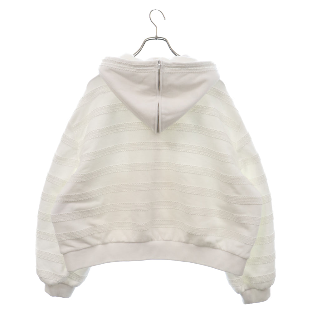 CHANEL(シャネル) 24SS COCO BEACH ココ ビーチ レース装飾 ココマーク ジップアップ パーカー フーディ ホワイト P76223 V67500 00100