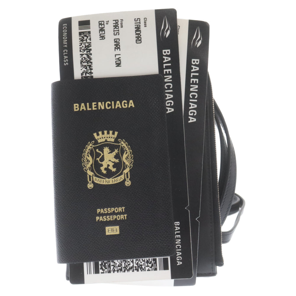 BALENCIAGA(バレンシアガ) 24SS パスポートフォンホルダーショルダーバッグ ブラック 787733