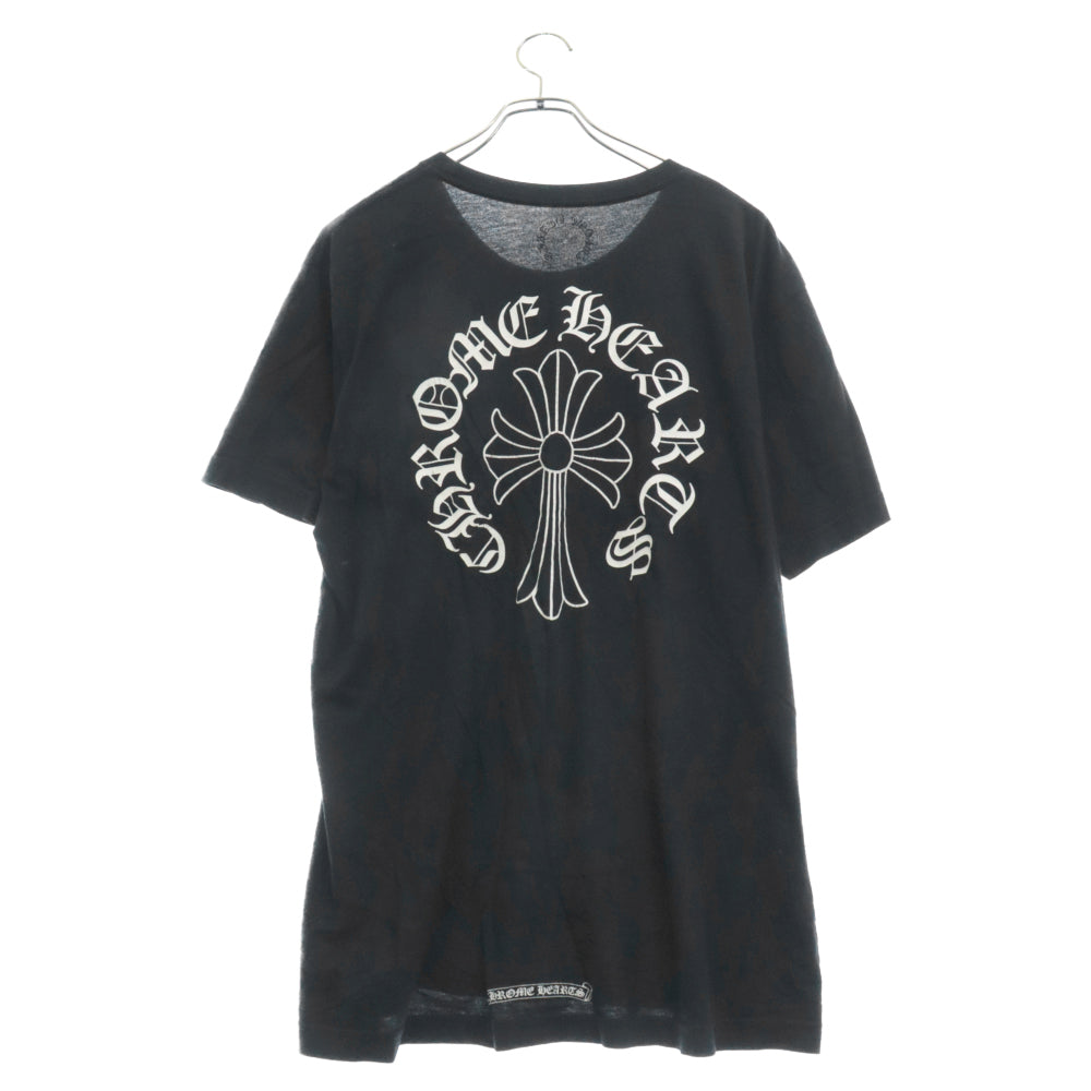CHROME HEARTS(クロムハーツ) Back Cross Neck Logo Tee バッククロスネックロゴ半袖Tシャツ ポケット付き ブラック