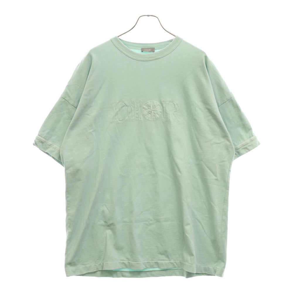 DIOR(ディオール) ×STONE ISLAND ストーンアイランド 刺繍 オーバーサイズフィット 半袖Tシャツ カットソー ブルー 493J638A0554
