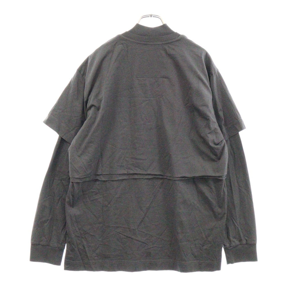 GIVENCHY(ジバンシィ) 22AW Overlapped Embroidered Tee BM71FC3Y8T オーバーラップエフェクト刺繍レイヤード長袖Tシャツ カットソー ブラック