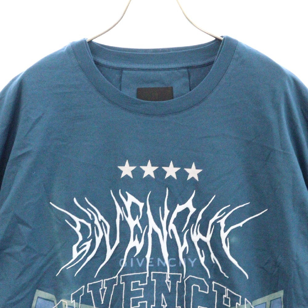 GIVENCHY(ジバンシィ) 22AW オーバーラップエフェクト刺繍レイヤードTシャツ ネイビー BM71H93YE9
