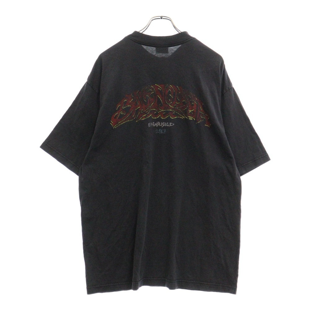 BALENCIAGA(バレンシアガ) フロントプリント ヴィンテージ加工オーバーサイズTシャツ 764235 TPVM8